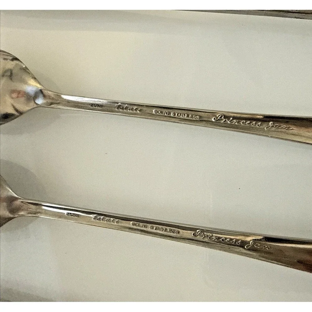 Estate PRINCESS JAN Solid Stainless Japan Glossy Silverware Flatware IceTea Set